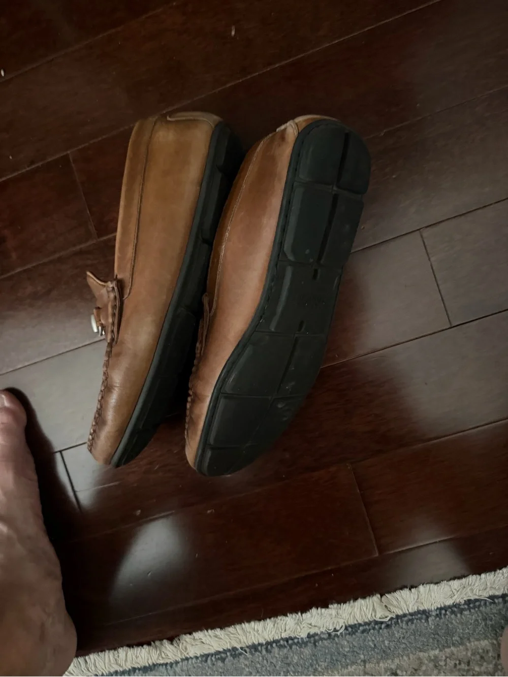 Allen Edmonds Cognac Brown Leather Bit Loafers